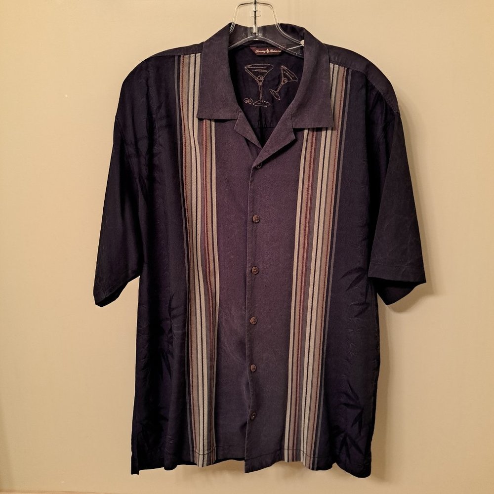 Tommy Bahama Men's Short Sleeve Silk Vintage Hawaiian Camp Shirt Large